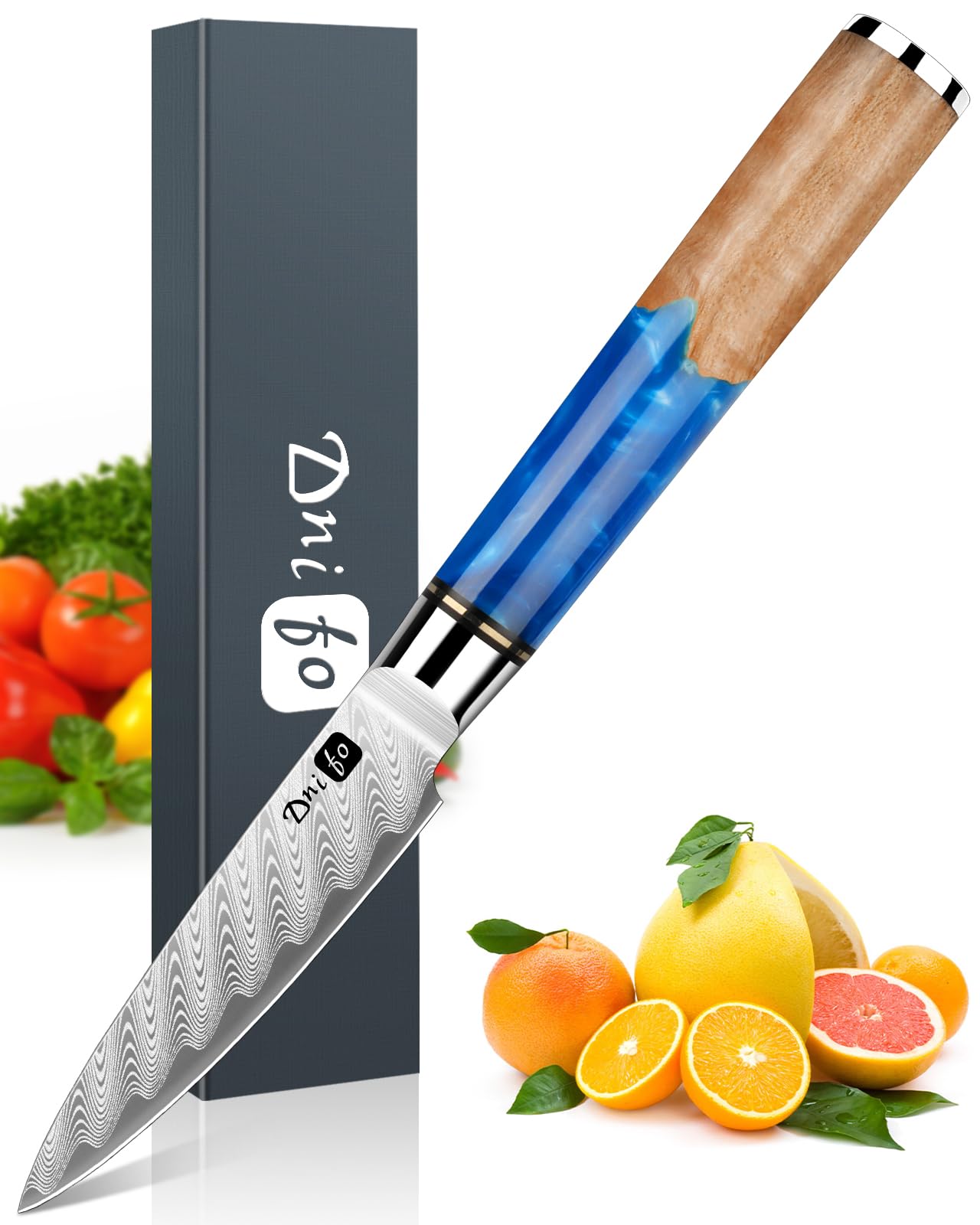 Dnifo Cuchillo Pelar 3,5 pulgadas, hoja afilada para frutas.