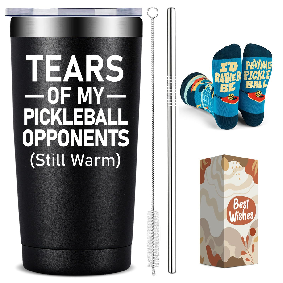 DOEARTE taza 20oz regalo para pickleball, ideal para mantener bebidas frías durante entrenamientos.
