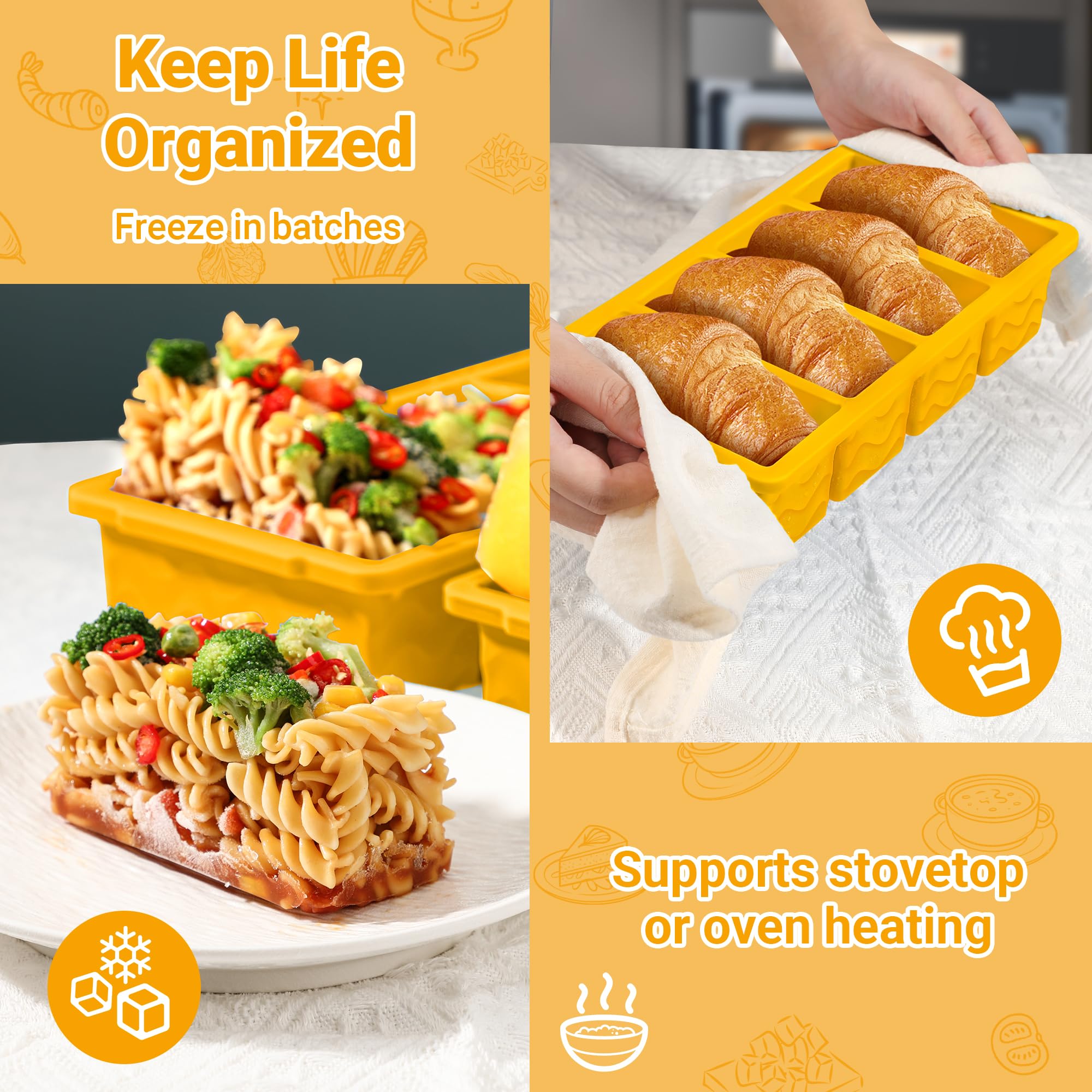 Doasuwish almacenamiento en congelador para sopas y guisos en porciones.