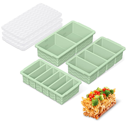 Doasuwish bandejas congelar silicona tapa para porciones fáciles