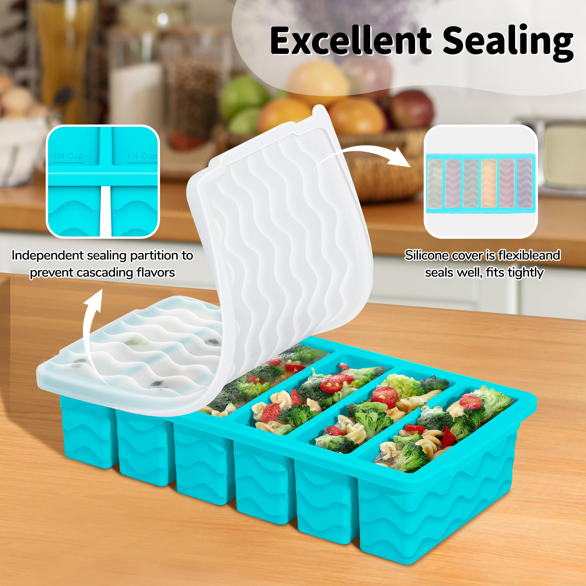 Doasuwish borde de acero inoxidable en bandeja mediana con tapa para apilar