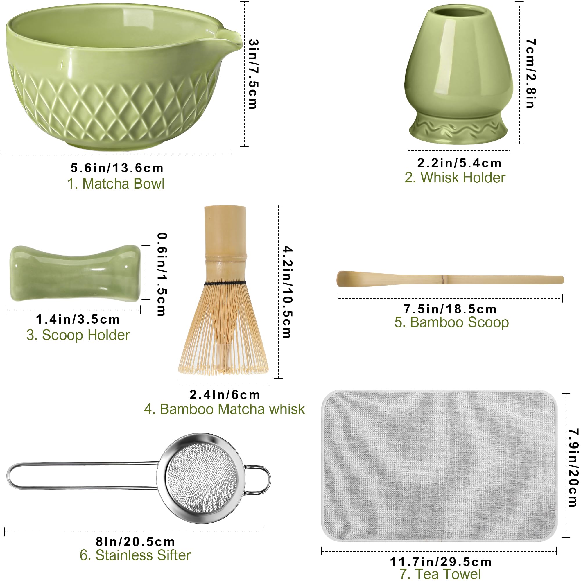 Doasuwish Matcha Set: patrón diamante americano que añade elegancia a la cocina