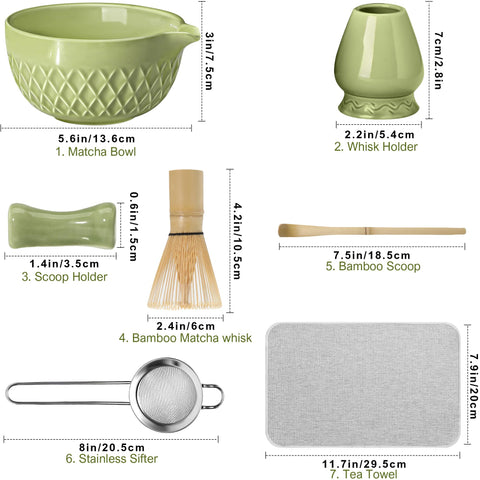 Doasuwish Matcha Set: patrón diamante americano que añade elegancia a la cocina