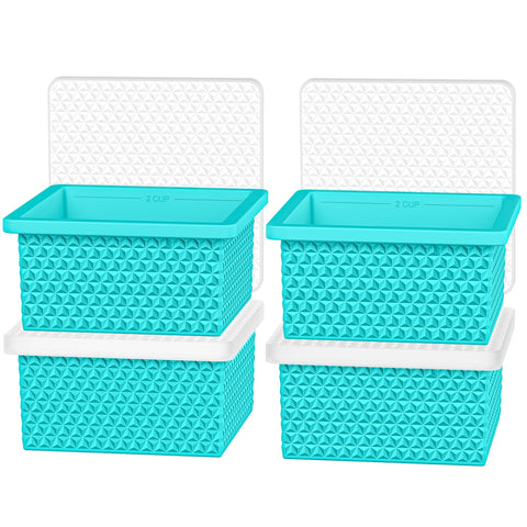 Doasuwish molde de silicona para congelar sopa de dos tazas, fácil desmolde.