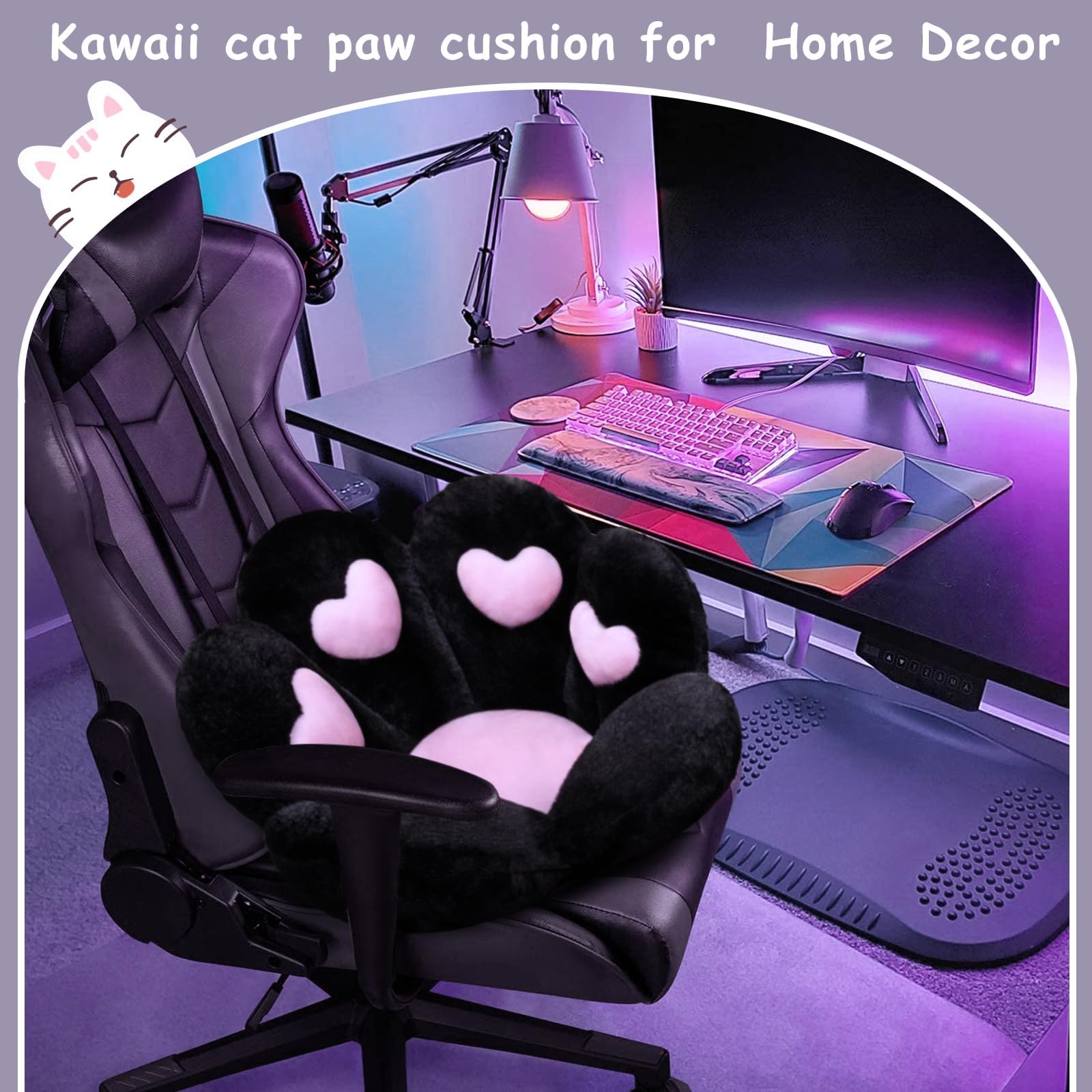 Cojín DOBUONO huella de gato para dormitorio, decoración bonita y cómoda.