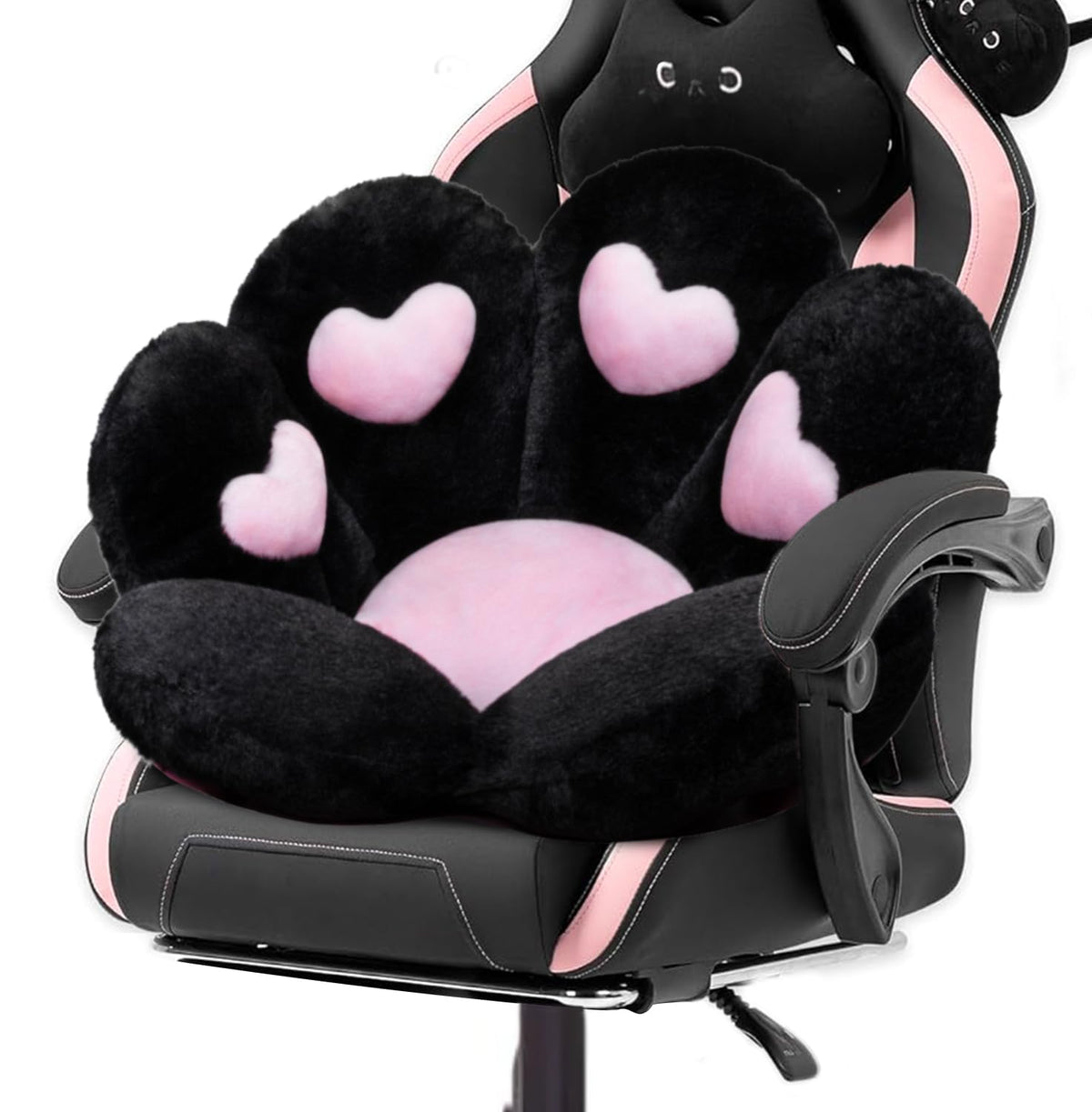 Cojín DOBUONO huella de gato para silla de oficina, apoyo suave y ergonómico.