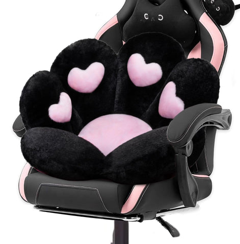 Cojín DOBUONO huella de gato para silla de oficina, apoyo suave y ergonómico.