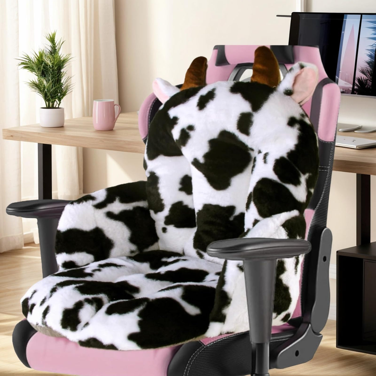 Cojín DOBUONO para silla de oficina con respaldo integrado, apoyo cómodo.