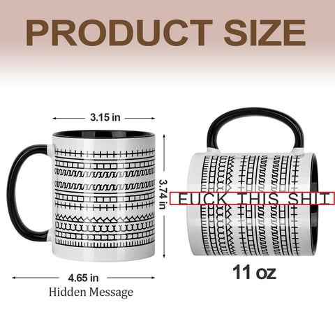 Taza Docwouugo 11oz con diseño oculto en lateral, perfecta para la oficina.