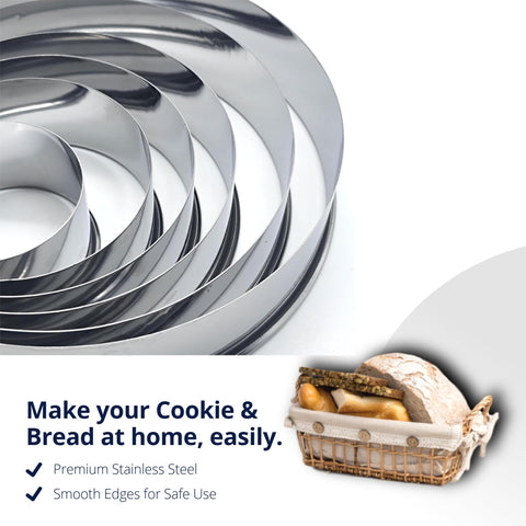 Doczen cortador circular de 3 pulgadas, diseño compacto para galletas uniformes.