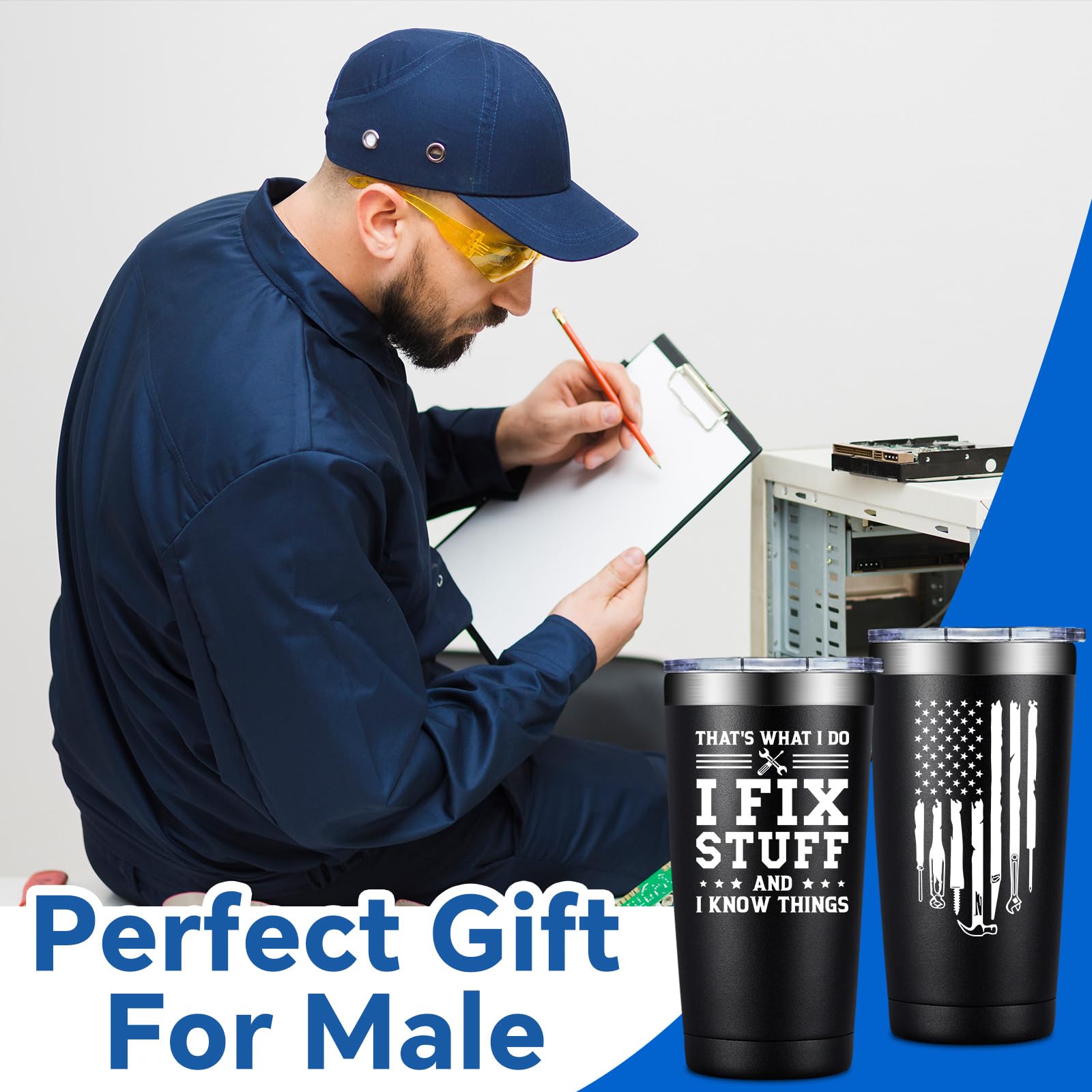 DOEARTE vaso termico 20oz, regalo perfecto para el padre, mantiene temperatura.