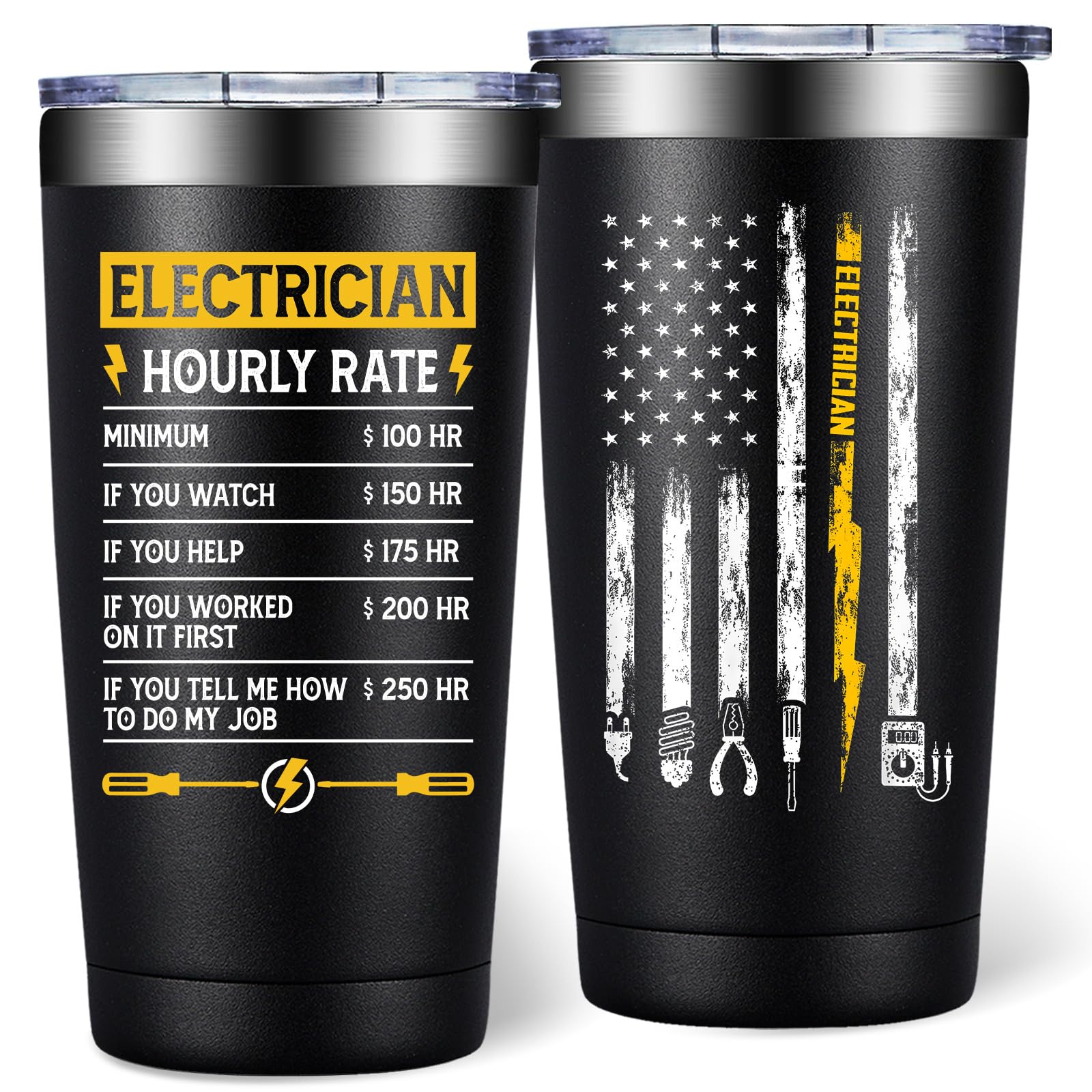 Vaso térmico DOEARTE con diseño electricista, regalo para hombre trabajador
