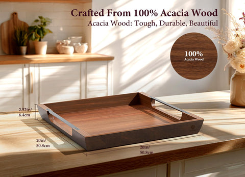 DOFIRA bandeja de acacia para charcutería elegante en la mesa.