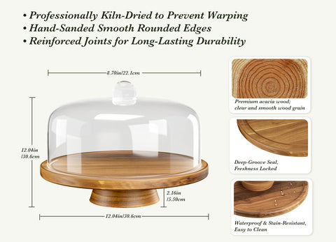 Dofira base de acacia satinada ofrece soporte estable y duradero.