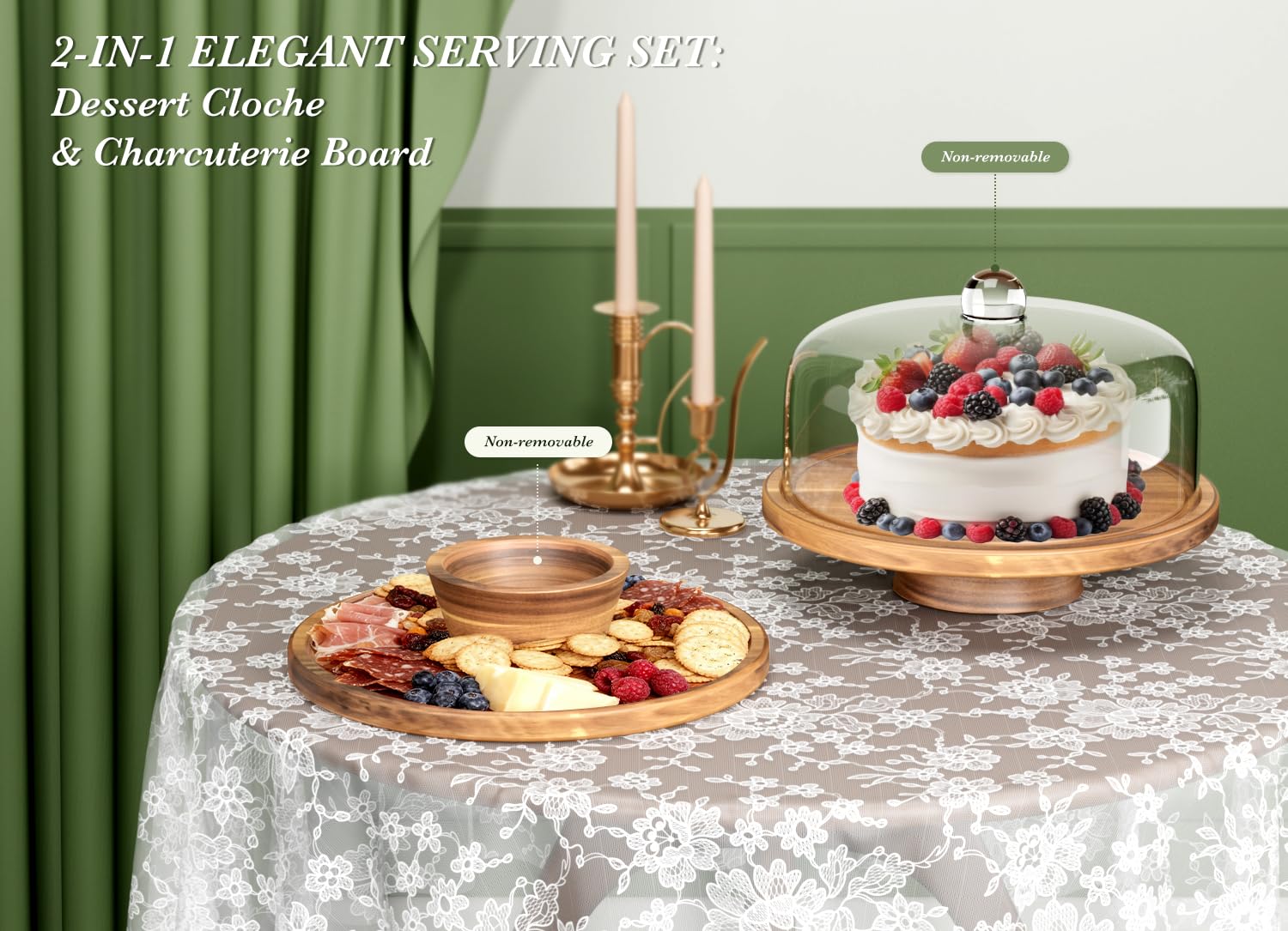 Dofira servicio para frutas y dulces, ideal para mostrarlas con estilo.