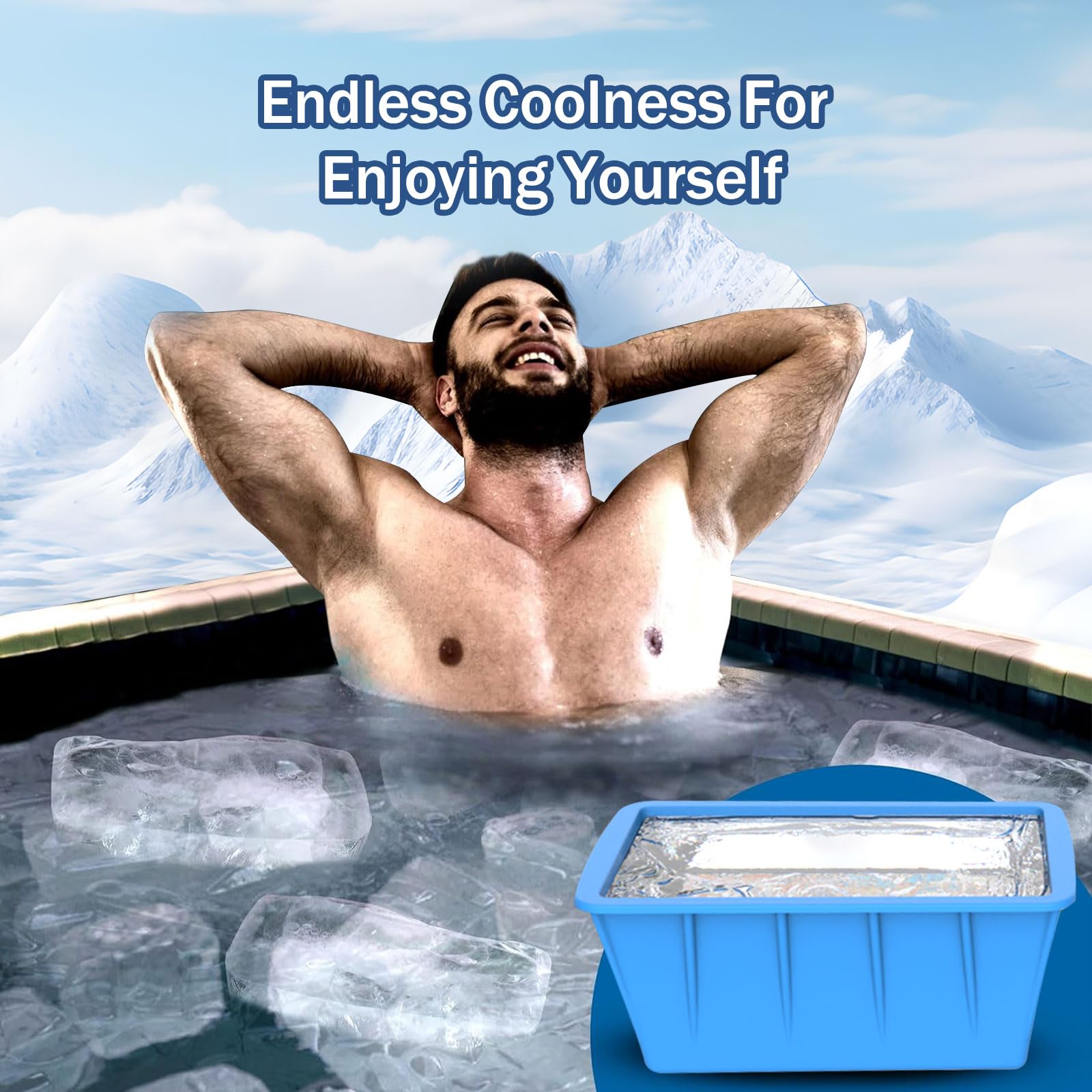  DOGITY bloques hielo grandes para tina de baño fría y experiencia refrescante.