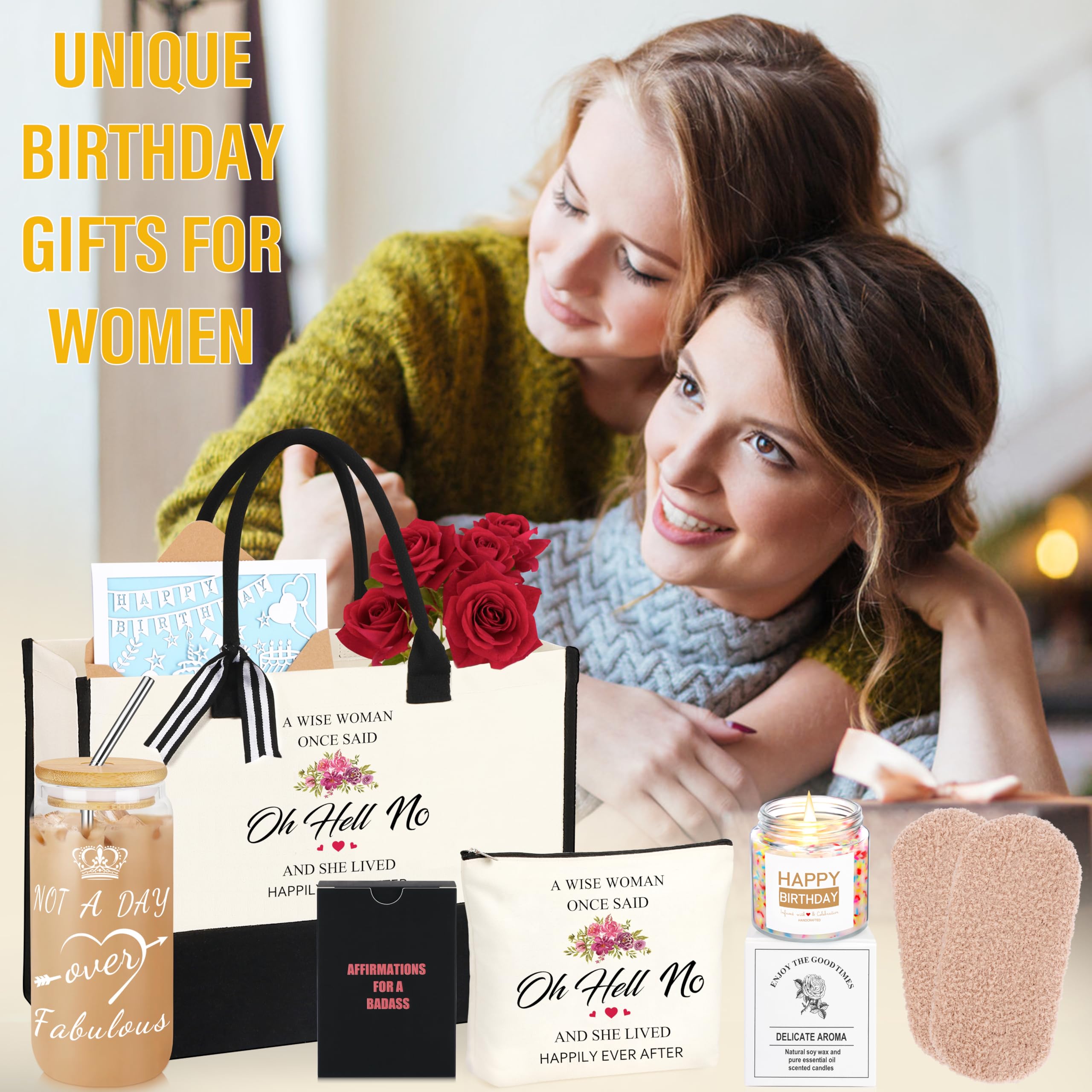 DOGMEM bolsa-maquillaje-cumpleanos, bolso de lona duradero para cosméticos y más.