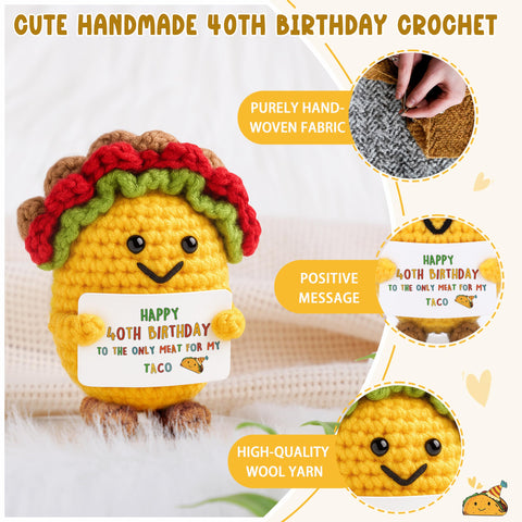 DOGMEM taco crochet 40, adorno artesanal para celebrar su día.