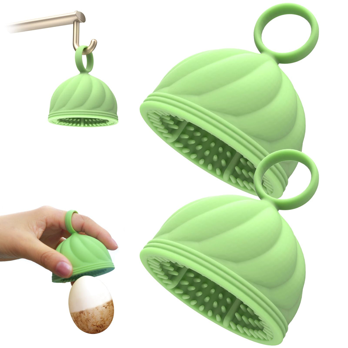 DoID Tag lavador-huevos silicona 2.0 limpia cáscaras delicadas con eficacia.