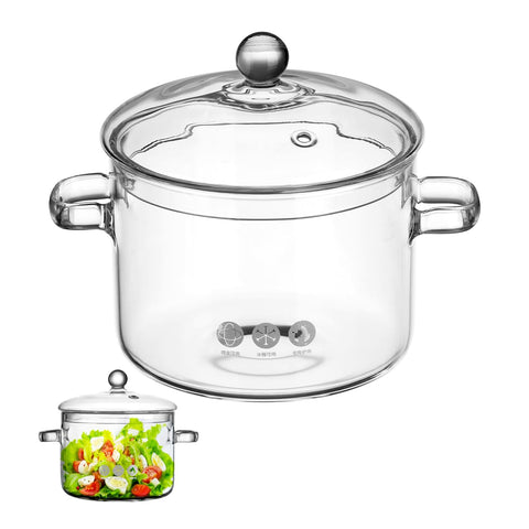 DOITOOL Glass Simmer Pot con tapa, ideal para potpourri y cocina ligera