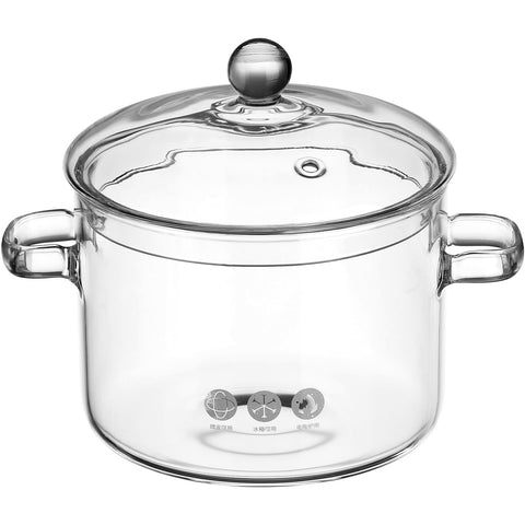 Olla DOITOOL de vidrio con tapa de 2 litros, ideal para hervir pasta o sopa