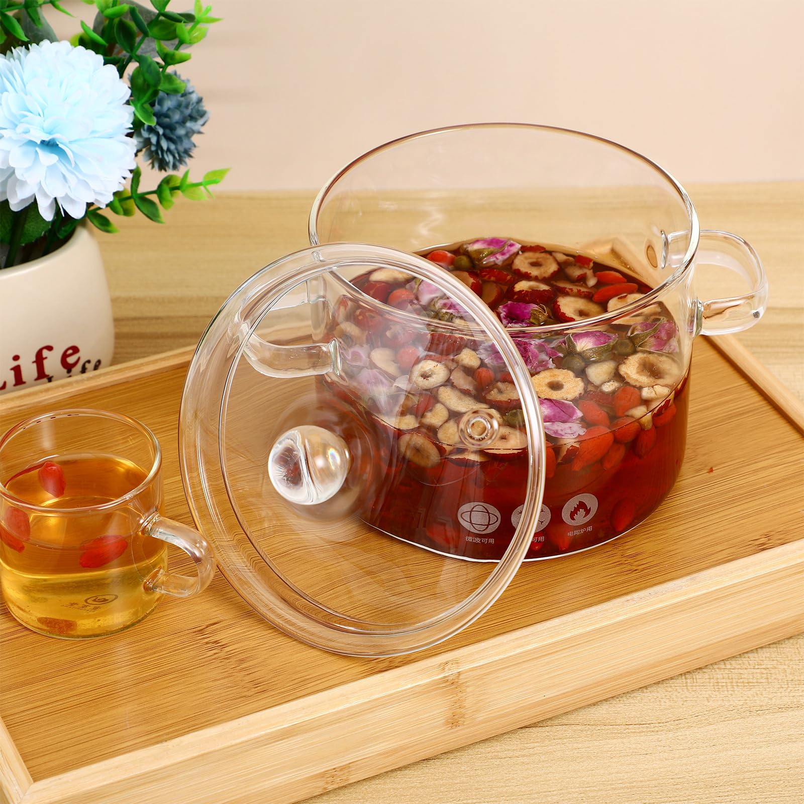 DOITOOL olla de cristal para mezclas aromáticas, enfoque claro al hervir y calentar