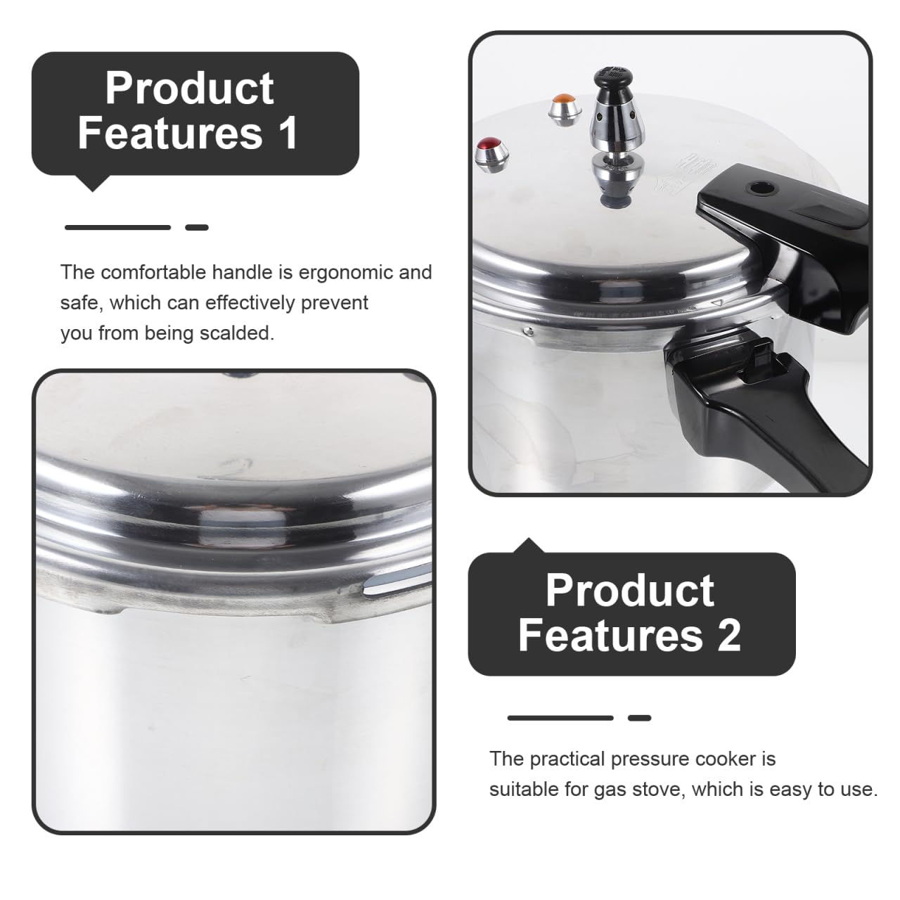 DOITOOL Olla presión 20 cm, sistema de seguridad para evitar sobrepresión.