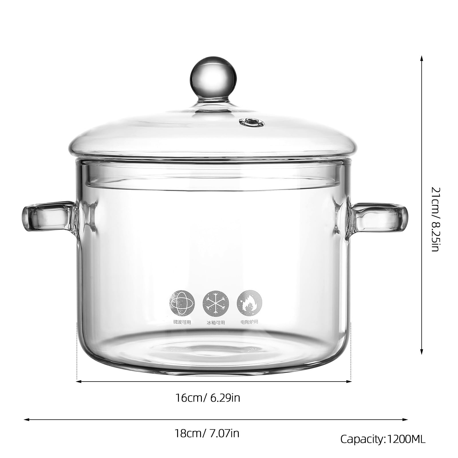 DOITOOL olla con tapa para ver la cocción sin levantarla
