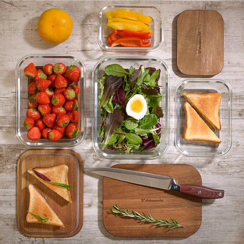 Dokaworld-lunchbox de vidrio para meriendas frescas en la oficina.