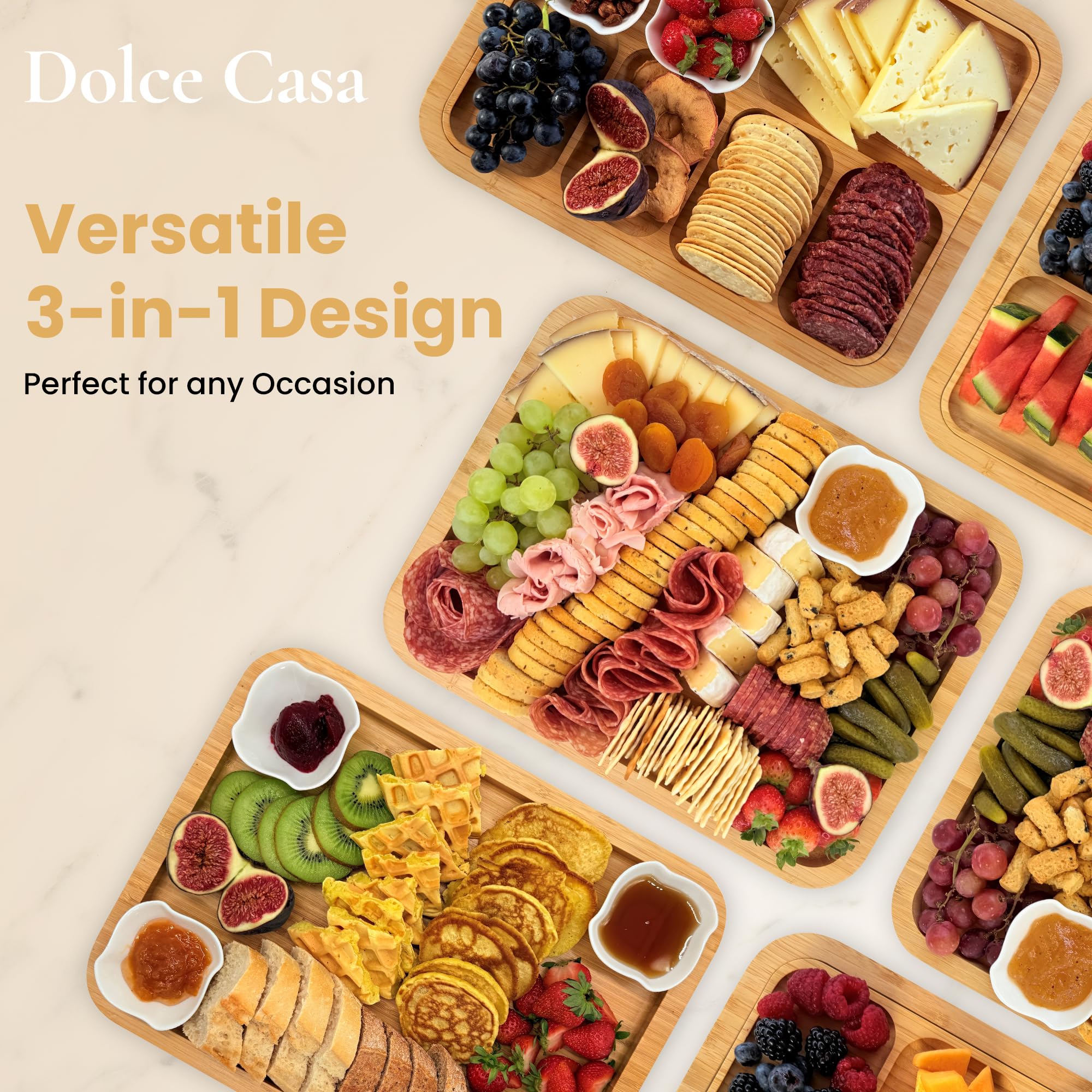 Dolce Casa Bandeja removible con 6 compartimentos para snacks.