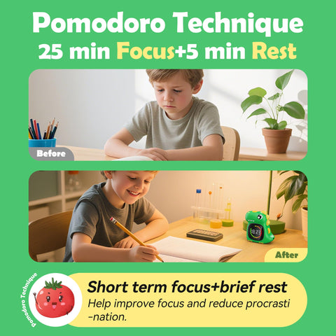 Temporizador dinámico con dinosaurio dulce de Doli Yearning para niños.