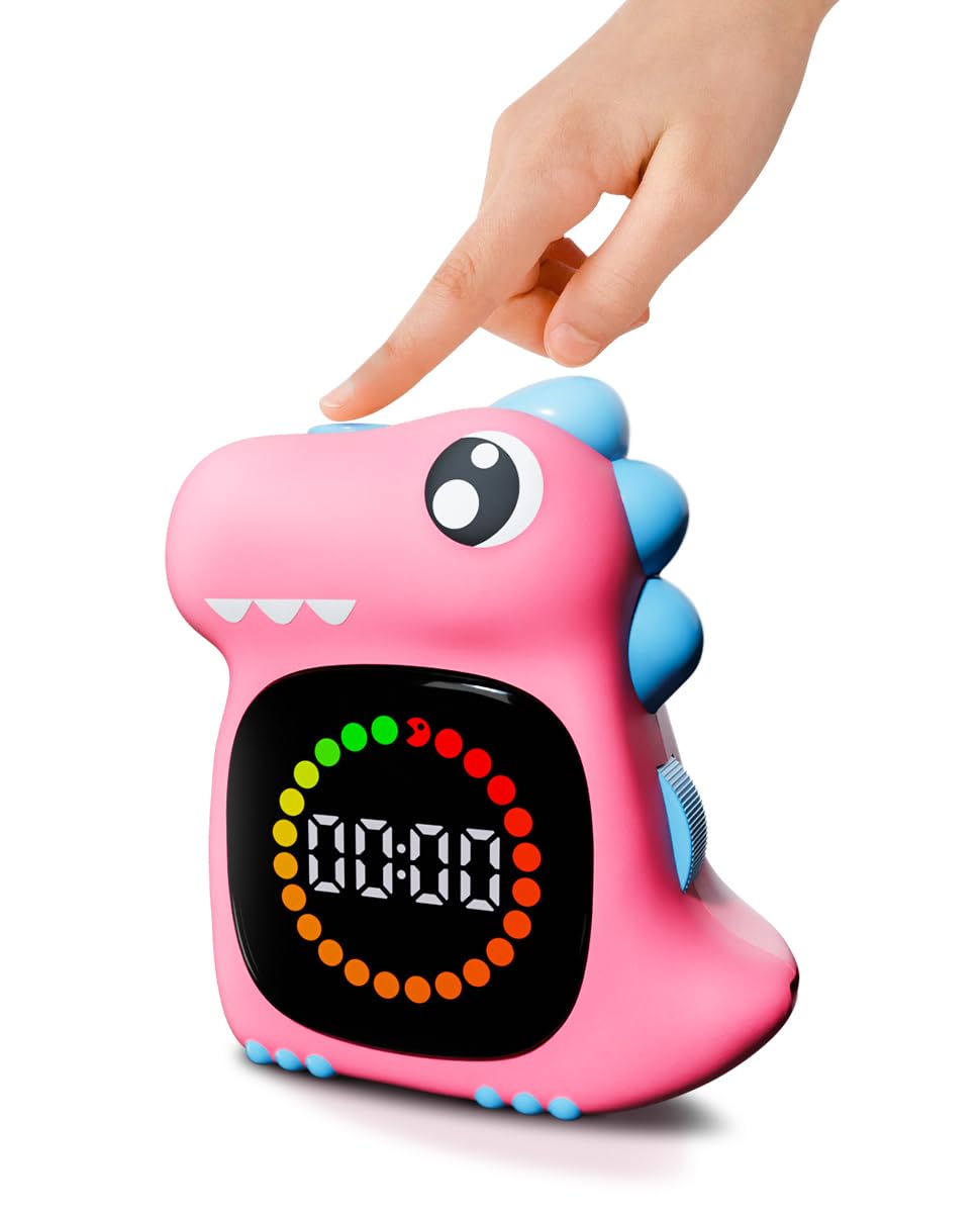 DoliWish temporizador dinosaurio rosa muestra progreso visual para aprender la hora