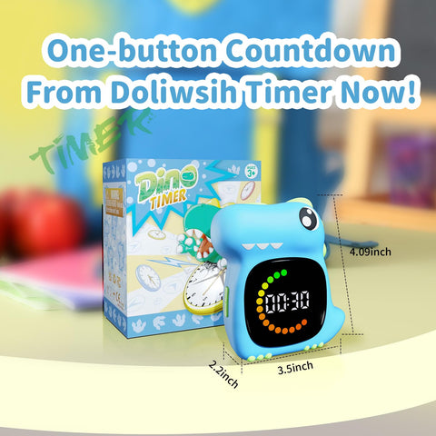 DoliWish temporizador visual dinosaurio regalo: compañero divertido para aprender