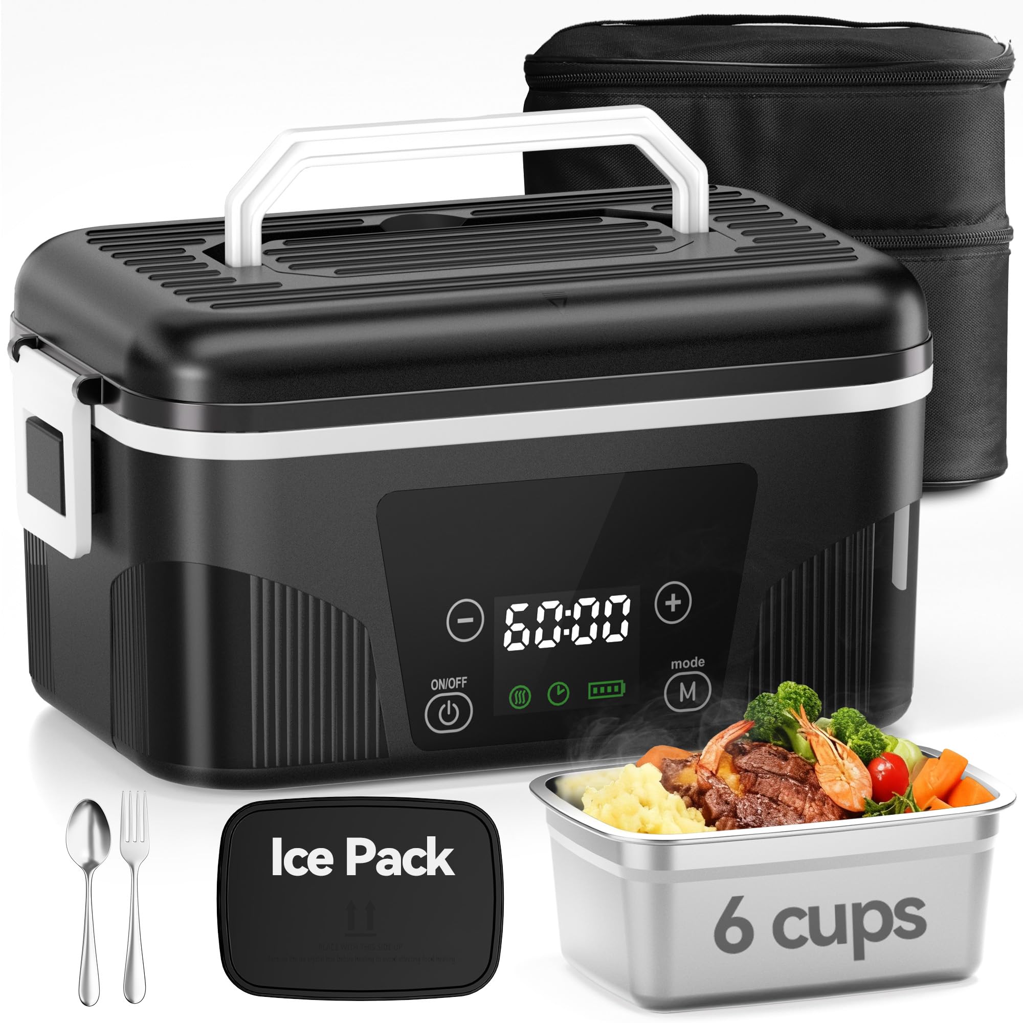 DOLOPL caja almuerzo calentamiento 360 grados, calor uniforme para cada porción
