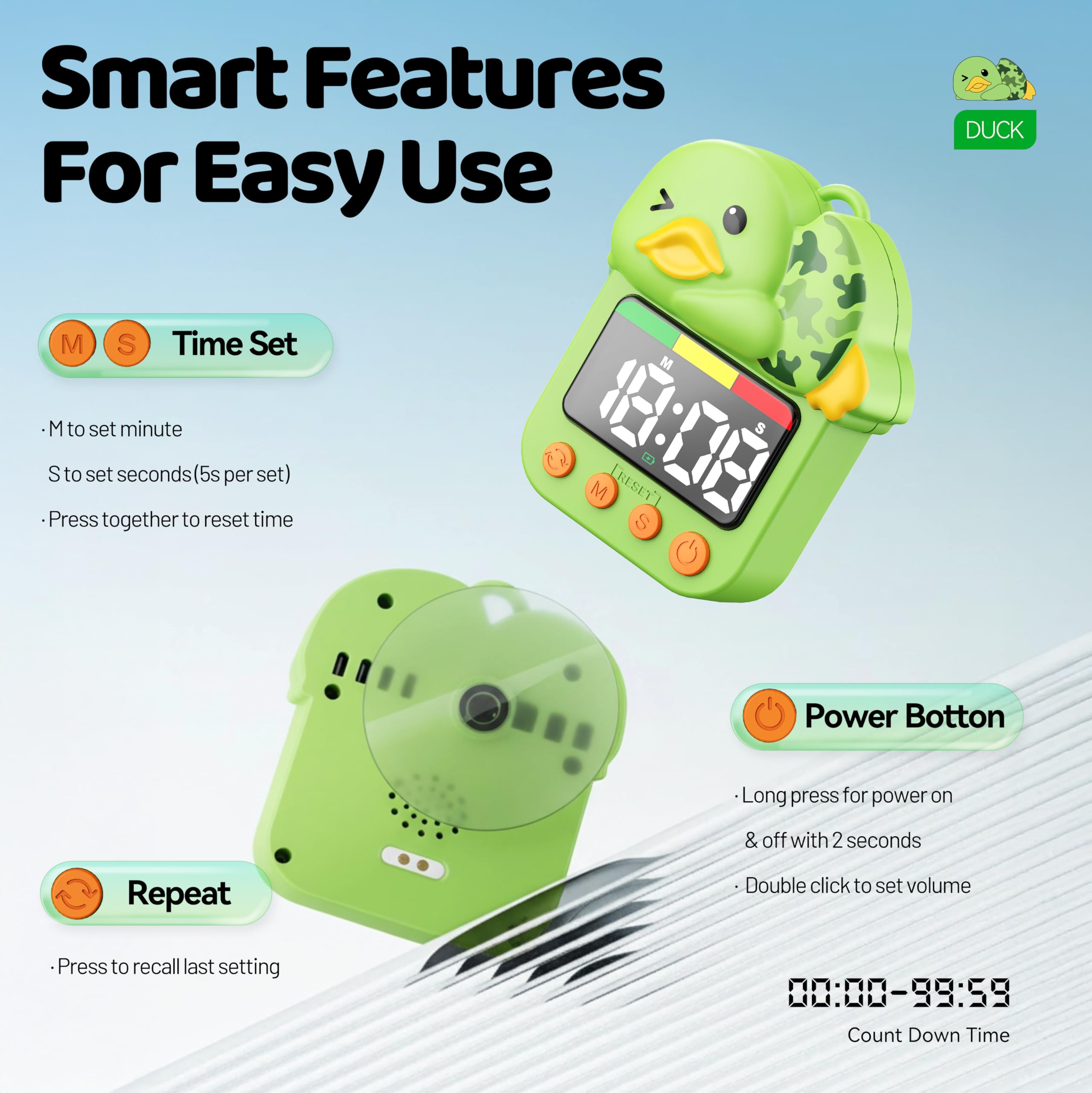 DoliWish temporizador con ventosa y cordón para colocar en azulejos o colgar