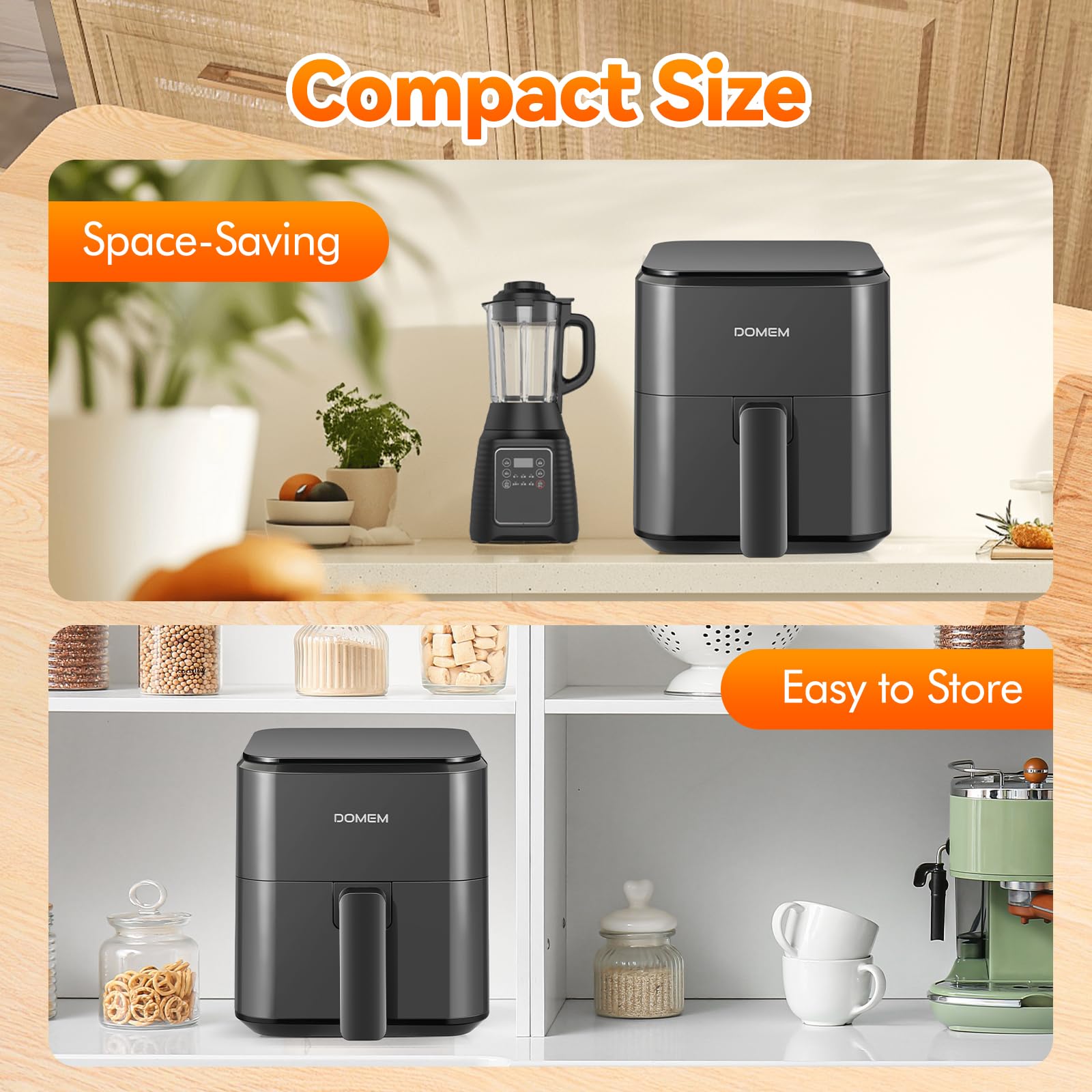 DOMEM diseño-ergonomico-compacto ahorra espacio en la cocina.