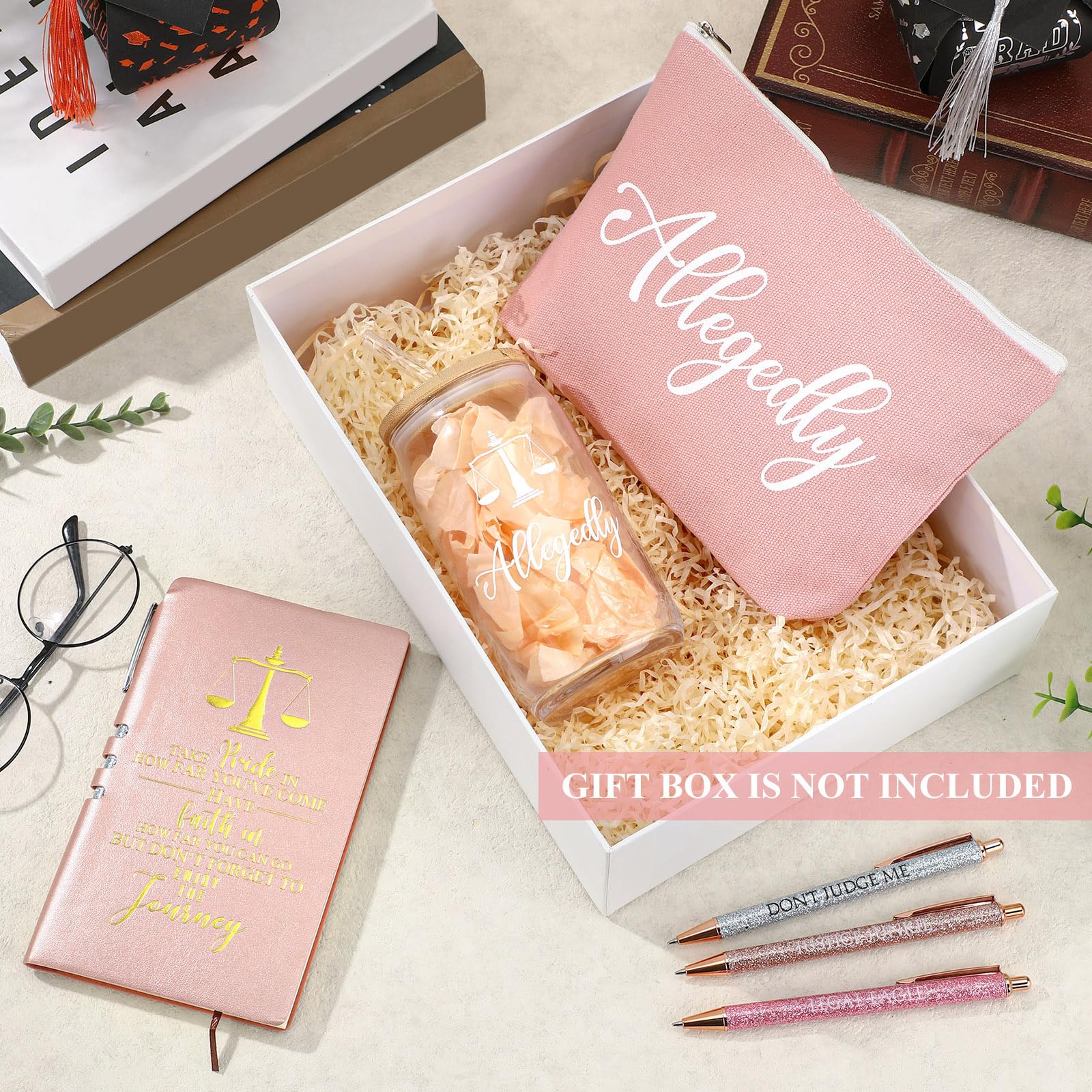 Domensi bolsa maquillaje abogado-rosa, organizador compacto para cosméticos y útiles