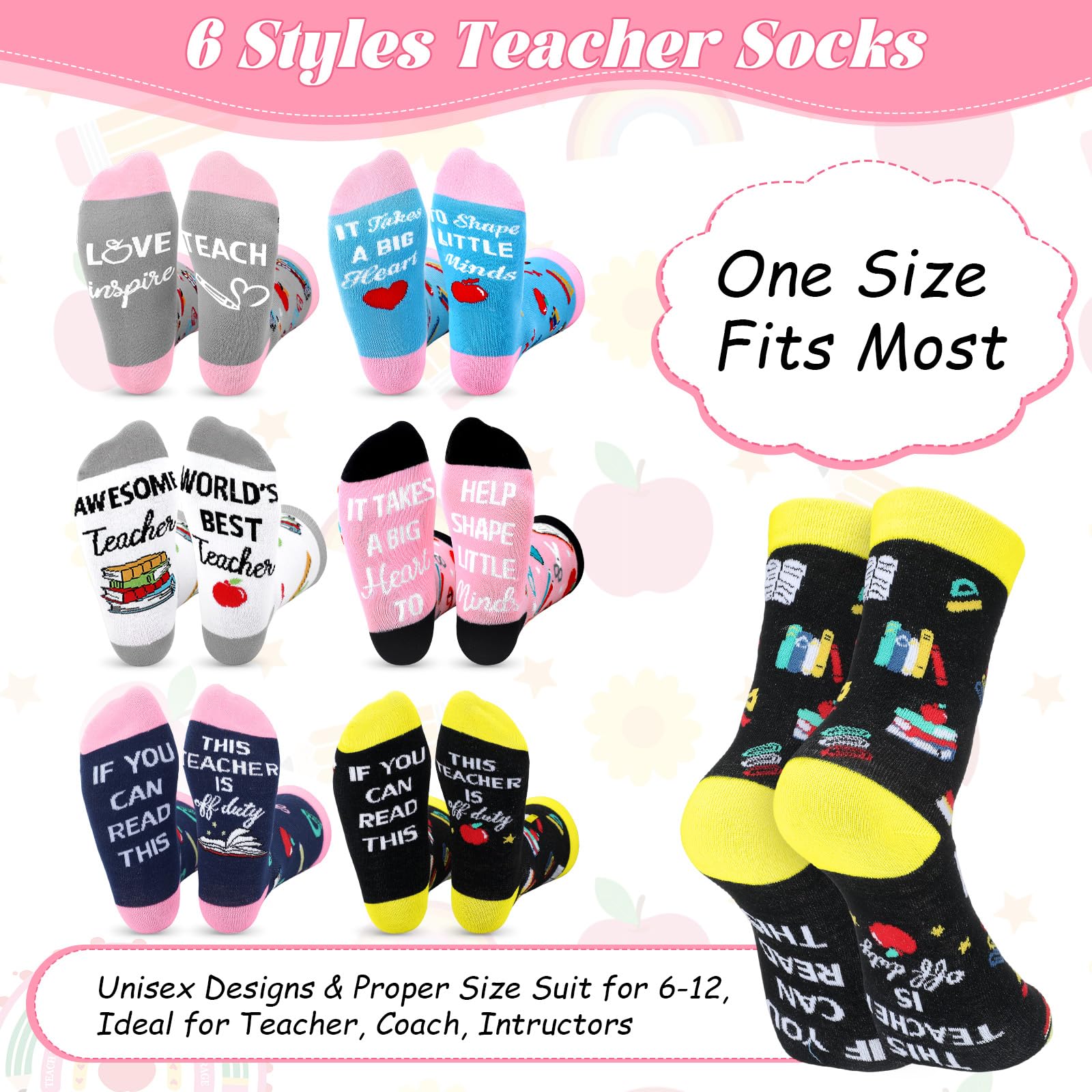 Domensi conjunto de calcetines y vasos, regalo práctico para maestros.