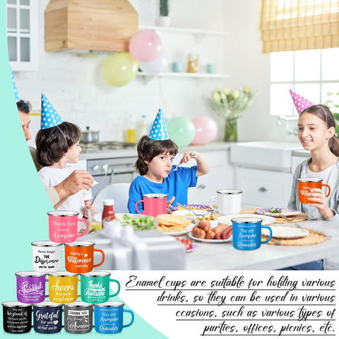 Taza esmaltada Domensi estilo inspiracional 3, ideal para pausas de café en la oficina