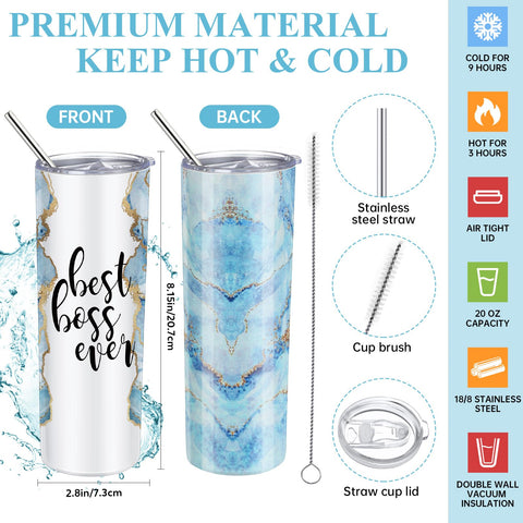 Domensi vaso termico acero inoxidable con pajilla para bebidas frias o calientes