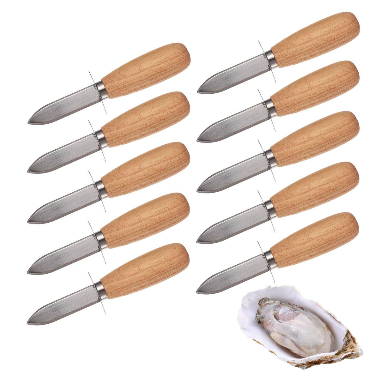 Cuchillo DOMG para ostras con cabo de madera, ideal para abrir ostras con control
