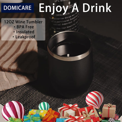 Juego de 12 vasos térmicos DOMICARE, ideal para fiestas y reuniones.
