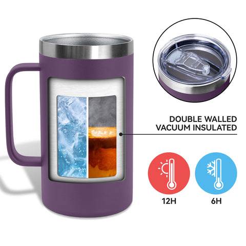 Domicare taza 24oz aislado de doble pared conserva calor o frío por más tiempo
