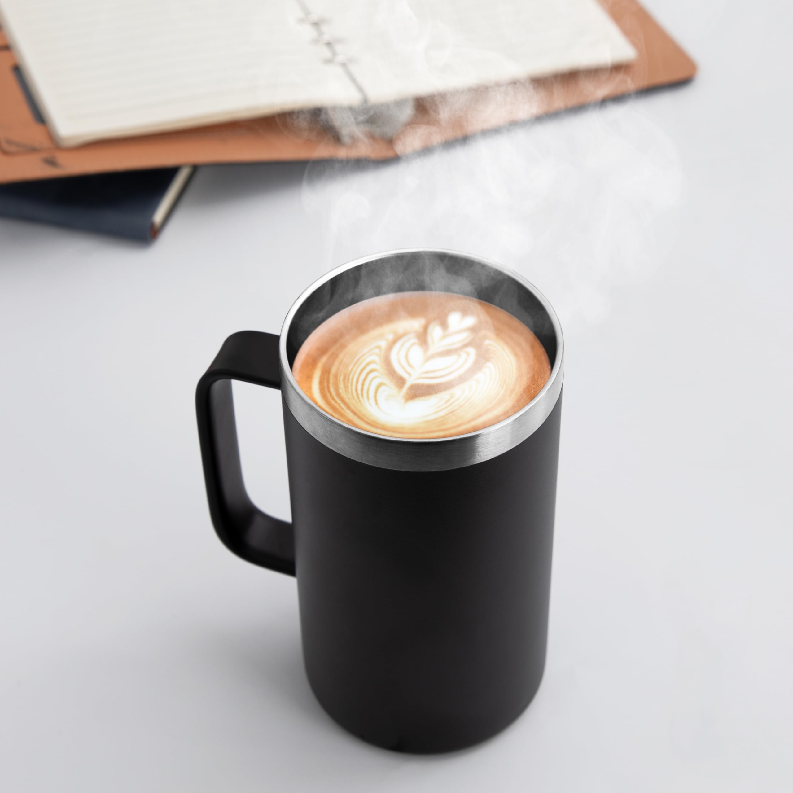 DOMICARE Taza de acero inoxidable con doble pared mantiene temperatura