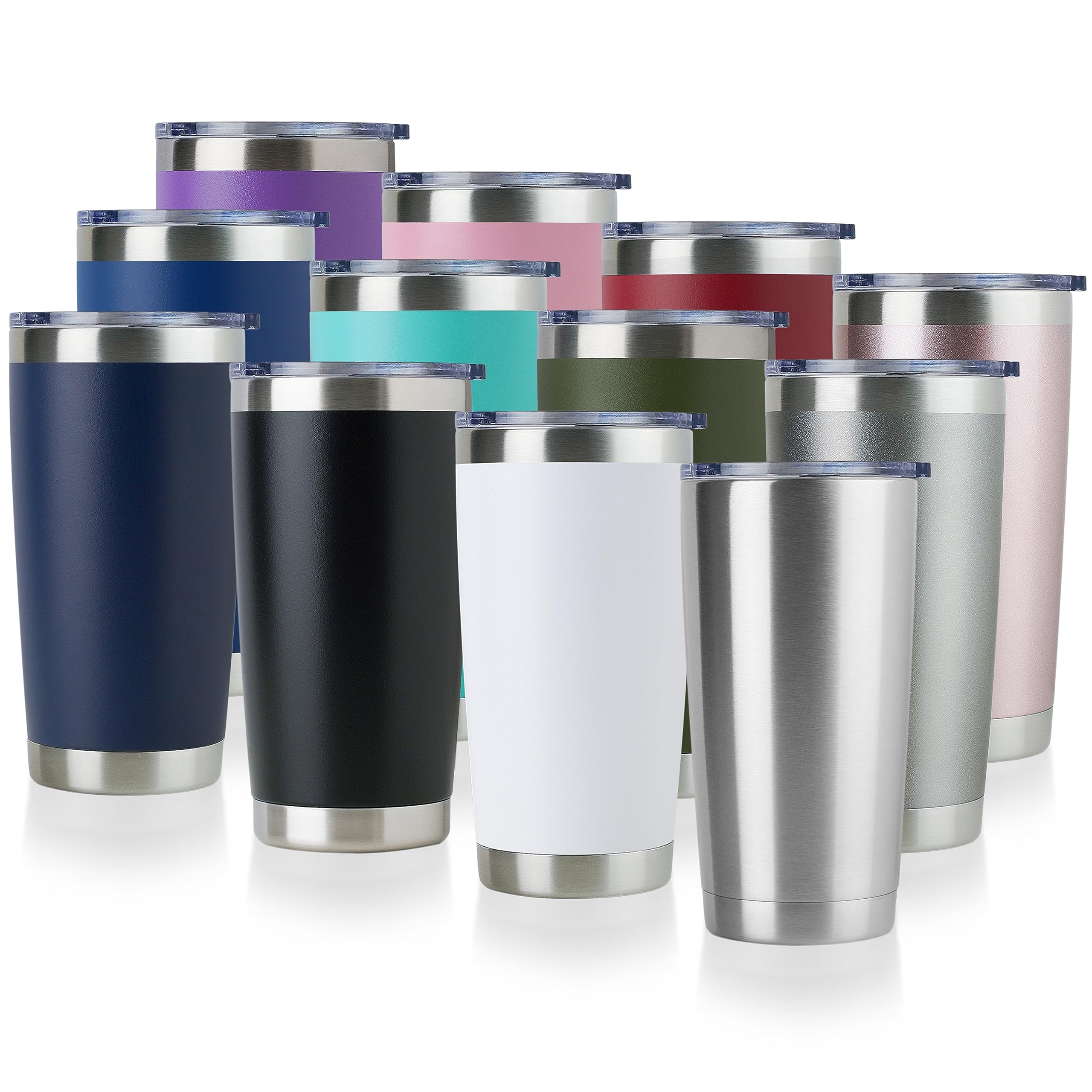 Vaso termo DOMICARE 20oz con tapa, práctico para bebidas en movimiento y transporte seguro.