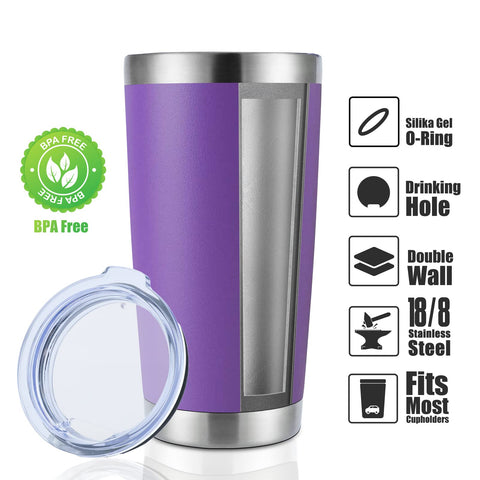 DOMICARE Tumbler 20oz cuerpo de acero 304, duradero para uso diario.