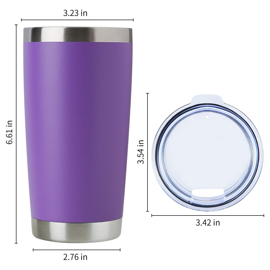 DOMICARE Tumbler con agarre ergonómico, cómodo en la mano.