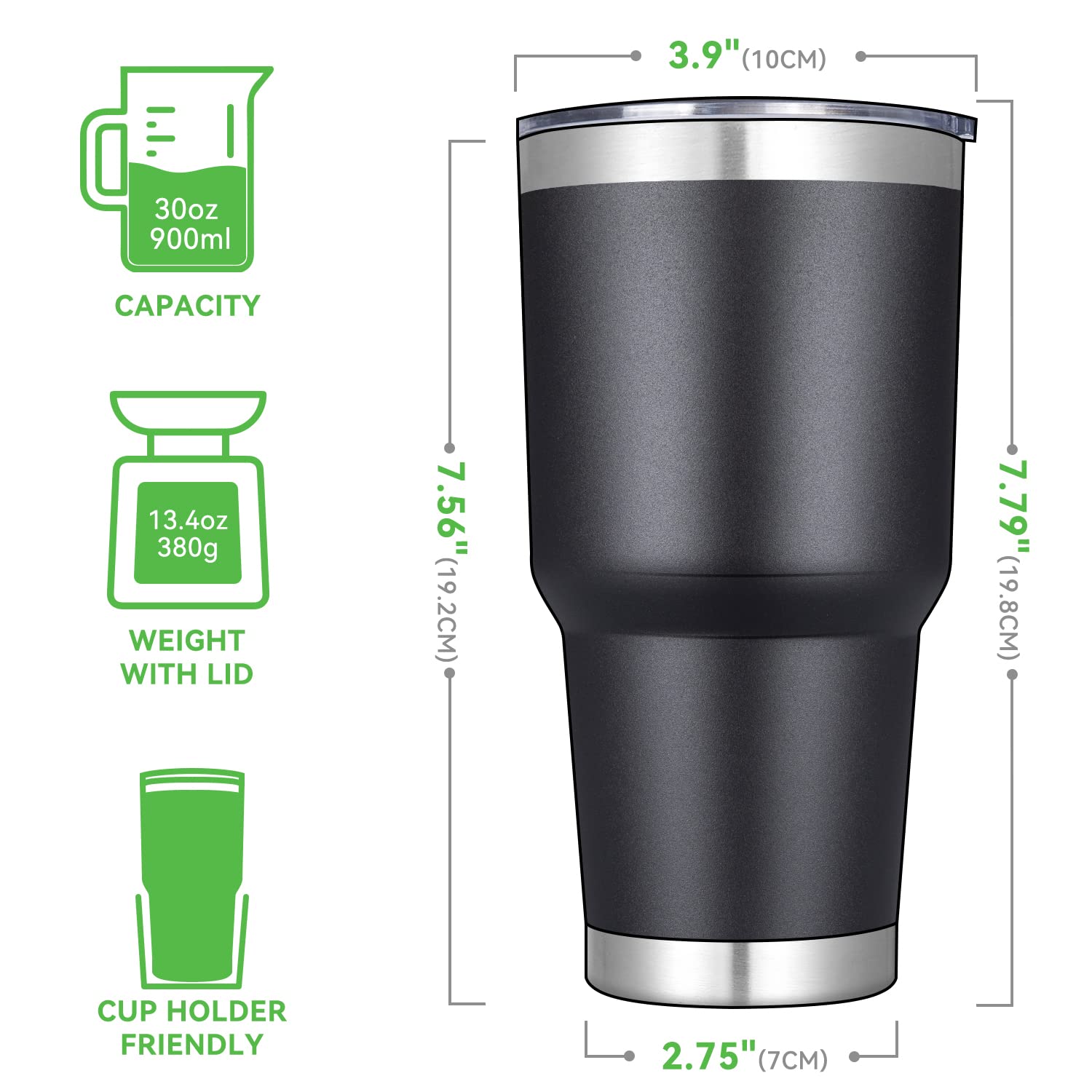 DOMICARE Vaso aislado de acero inoxidable, ideal para viaje diario gracias a su aislamiento.