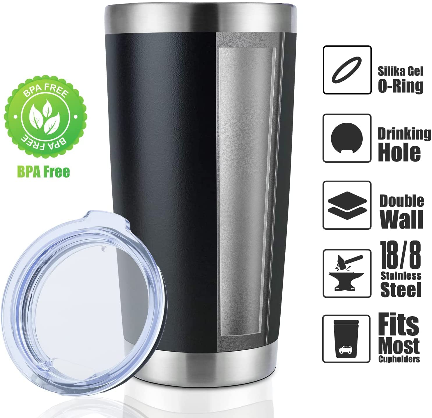 Vaso termo DOMICARE de doble pared que mantiene la temperatura en cualquier ocasión.
