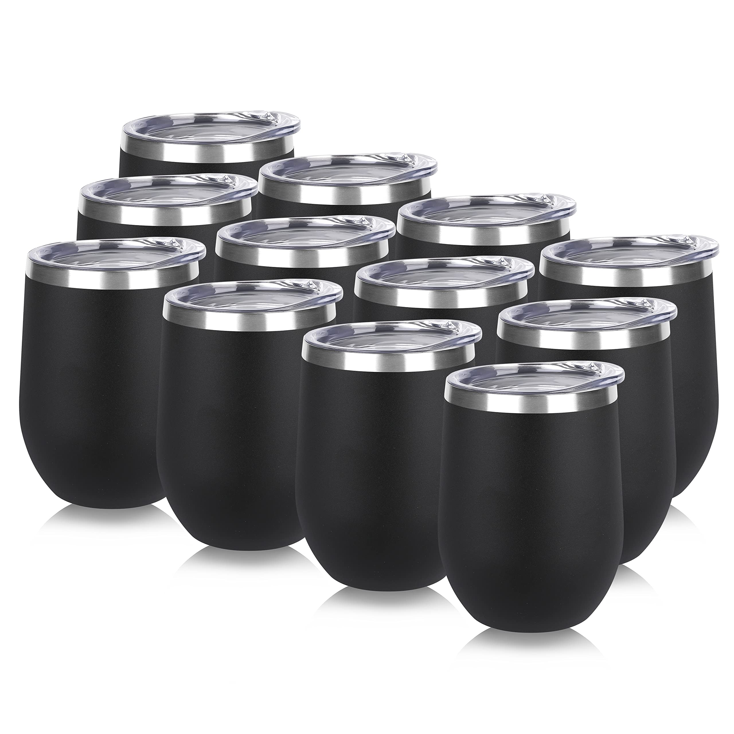 Vaso térmico DOMICARE de acero inoxidable, 12 onzas, con tapa, ideal para bebidas.